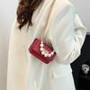 Moda Mini Monedero Casual 2025 Nuevo Cadena de Perlas Portátil Hombro Cruzado Pequeño Bolso Cuadrado Comercio Exterior Comercio Exterior