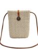 Bolso Cruzado Casual Simple para Mujer, Estilo Coreano Moderno Versátil Bolso Cuadrado Pequeño Tejido de Paja, Moda de Nicho Verano 2026 Bolso para Teléfono