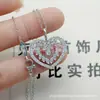 Colar HaiRui H.W em Forma de Coração Full-Diamond com Corrente para Clavícula em Forma de Coração Vazado com Diamante Marquise para Mulheres, Luxo de Alto Padrão para Jantar à Noite