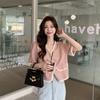 Chanel Estilo Camisa Casaco Feminino Verão 2023 Novo Houndstooth Decote V Curto Estilo Manga Curta Cardigan Top Ins