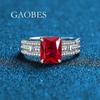 Anillo de plata de ley S925 de moda coreana con incrustaciones de rosa roja, sangre de paloma, circonita azul, princesa, color viento, joyería de tesoro