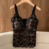 Nueva camisola fina de encaje jacquard francés para otoño e invierno, talla grande, con escote en V, fruncido en la cintura y copas fijas, adecuada para usar como prenda exterior