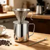 Ferramentas de café para latte art em aço inoxidável: copo de extração, jarra para espumar leite, jarra para latte art com marcações, filtro pour-over e papel de filtro