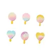 Lollipop degradado arcoíris, paleta con forma de corazón, dijes de resina, mini juguetes de comida, accesorios para manualidades con pegamento de crema DIY