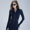 Chamarra de Yoga LULUZGLY Otoño e Invierno para Mujer, Cuello Alto, Corte Ajustado, Top Deportivo para Exteriores, Chaqueta para Correr y Fitness
