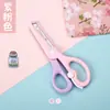 Papelería Qian Hong nuevo color macarrón tijeras de seguridad para niños corte de papel para niños tijeras de plástico elástico anti-pellizco de dibujos animados
