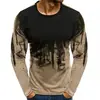 Pulôver Camuflado Masculino de Manga Longa Casual Estampado 3D Novo Europeu e Americano Primavera e Outono Transfronteiriço da Fábrica de Origem
