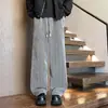 Nuevos pantalones casuales de otoño e invierno para hombre, con estampado de espiga, forro polar, gruesos, corte holgado, talla grande, estilo de pierna recta