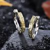Pendientes con Textura de Hierba Tang para Hombre, Pendientes de Contraste Dorados y Plateados de Moda y Versátiles, Diseño de Nicho, Pendientes de Moda y Sencillos Estilo Coreano