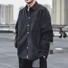 Corduroy camisa masculina de manga comprida outono japonês moda marca casual meninos soltos outono e inverno camisa grossa jaqueta masculina