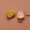 Accesorios Antiguos Vietnamitas de Oro de Arena Alta Retención de Color Cuentas Espaciadoras Colgante de Zirconio Incrustado de Durazno Cadena de Extensión para Pulsera y Collar Joyería DIY