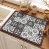 Alfombrilla Retro Floral de Baldosa de Tierra de Diatomeas para Encimera de Cocina, Alfombrilla Protectora para Escritorio, Alfombrilla Absorbente de Agua de Secado Rápido, Venta al por Mayor de Exportación