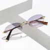 Gafas Planas Sin Montura que Cambian de Color Estilo Coreano Monturas para Mujer Tendencia Transfronteriza Monturas de Gafas Planas Anti-Luz Azul Gafas de Montura Pequeña