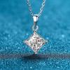 XDY925 Pingente Simples de Prata Esterlina com Quatro Garras Diamante Mosan Quadrado Princesa 1 Quilate 2 Quilates Colar