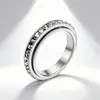 Fabricante Direto Suprimento em Estoque Venda Quente Transfronteiriça Anel Rotativo Quadrado de Diamante 4mm para Mulheres Joias Completas de Diamante em Aço Inoxidável