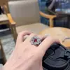 Anillo de Flor Brillante para Mujer, Circonita Micro pavimentada, Anillo Abierto de Moda y Alta Gama, Anillo Versátil y Elegante para Dedo Índice para Mujer, Producto Nuevo