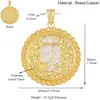 L90 Accesorios para Joyería DIY Vintage Europeo y Americano Encaje de Esmalte con Diamantes Colgante Redondo Chapado en Oro Accesorios para Collares Hechos a Mano