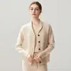 Nuevo Cárdigan de Punto de Cachemira Otoño e Invierno, Cuello Chal, Manga Larga, Holgado, Adelgazante, Elegante, Agradable para la Piel, Para Mujer, Para Viajar al Trabajo, Versátil