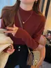 Suéter de Punto de Cachemira de Manga Larga para Mujer, Nueva Prenda Base de Cuello Alto para Otoño e Invierno, Primavera y Otoño