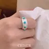 Anel de Resina com Textura Circular, Design Aberto, Moda de Nicho, Anel Minimalista para Dedo Indicador, Luxo Leve, Sensação de Alto Padrão, Joia Feminina