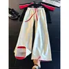 Pantalones de Bloques de Color Americanos de Secado Rápido para Hombre, Verano, Sensación de Alta Gama, Transpirables de Seda de Hielo, Pierna Recta, Sueltos Casuales Largos