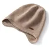 Cashmere 2026 Outono/Inverno Novo Chapéu Casual de Malha de Cor Sólida de Alta Qualidade para Mulheres, Quente para Uso Externo, Moda Pesada com Proteção para Orelhas