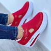 2023 plus size casual sapatos de camada única mulheres transfronteiriças primavera e verão novos sapatos de tecido plano voador respirável sapatos de malha casuais de Velcro