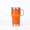 Comercio exterior taza de coche de 20 oz/30 oz acero inoxidable taza aislada de gran capacidad taza de coche portátil para exteriores con asa taza para hielo