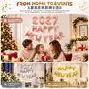 Set de Globos de Letras Feliz Año Nuevo de 16 Pulgadas 2027 Globos Decorativos para el Día de Año Nuevo 2027