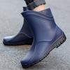 Botas de Lluvia Antideslizantes Cálidas de Moda para Hombre, Botas de Goma de Caña Media Larga, Zapatos para el Agua de Caña Alta, Botas Impermeables para Cocina, Pesca, Lavado de Autos, Trabajo