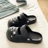 Zapatos Mary Jane Retro Versátiles Casuales Zapatillas Cómodas de Punta Cerrada de Larga Duración Refrescantes Zapatos con Agujeros de EVA para el Viaje al Trabajo