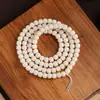 Pulsera de Cuentas Budistas de Raíz de Bodhi Jade Blanco Congelado de Lichi, Círculo Único, para Llevar en la Mano, para Hombres y Mujeres, Adecuada para Jugar y Manipular, Pulsera Suave de Cuentas para Envolver los Dedos