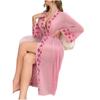 Produtos Transfronteiriços Novo Estilo Europeu e Americano Pijama Longo de Cetim para Mulheres Pijama Fresco de Manga Longa Roupões Roupas de Casa para Mulheres
