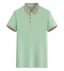 Camisas Polo de Estilo Europeu e Americano para Comércio Exterior Transfronteiriço com Gola, Camisetas de Negócios com Gola, Camisas Polo Masculinas de Manga Curta em Blocos de Cor, Feitas Sob Medida