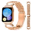 Adequado para Smartwatch Xiaomi 8/9/10Pro com Pulseira de Aço Inoxidável de Sete Contas Brilhantes em Formato de Chifre para Redmi 4/5/6