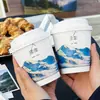 Copo de Café Descartável, Copo de Papel Prata Quente para Chá com Leite, Embalagem Especial Comercial, Tampa para Levar, Copo para Bebidas Quentes e Frias, Logo Personalizado