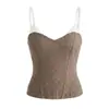 Top Corsé Bustier con Ribete de Encaje Empalmado para Mujer 2026 Estilo Europeo y Americano Sexy Camisola Ceñidor de Cintura