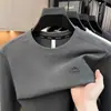 Sudadera de aire de manga larga con cuello redondo para otoño para hombre, nuevo estilo 2026, suave y cómoda, capa base cálida para hombre