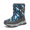 Botas de neve infantis sapatos grandes de algodão para meninos inverno com mais veludo quentes botas curtas para exterior botas para crianças médias e grandes sapatos esportivos casuais