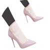 Zapatos de tacón alto de aguja con punta brillante para dama de honor, zapatos de mujer de 7 cm/10 cm, talla grande 35-43