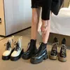 Botas Martin de una sola pieza dulces para Primavera y Otoño Mujer 2026 Botas Cortas de Suela Gruesa para Primavera y Otoño para Mujeres Menudas Aumentar Altura Temperamento Botas Individuales