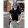 Camiseta Feminina Básica de Algodão Estilo Versátil Cintura Alta Manga Raglã Manga Curta Camisa Base Verão 2026 Nova Gola Redonda