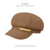 Hebilla de Cinturón de Otoño e Invierno Sombrero Octogonal de Calabaza para Mujer Invierno Pequeño para Mostrar la Cara para Mujer Cálido para Exterior Sombrero de Visera Británico Boina