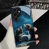 Funda para Teléfono Móvil Adecuada para Samsung S26Ultra A90 Gato de Lana S24 Vidrio Templado A16 Funda Protectora Negra A07