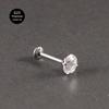 G23 Aleación de Titanio Rosca Interna Labret de Titanio Zirconio Aretes Finos para Cartílago de la Oreja con Incrustaciones de Garra Perforación de Oreja