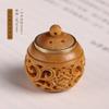 Pingente Bola de Sachet Exquisito Vazado de Sândalo, Escultura Artesanal DIY Corrente para Celular Ornamento Pendente para Bolsa Acessório Pequeno