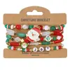 Pulseira de Natal Pulseira de Contas Transfronteiriça Boneco de Neve Árvore de Natal Velho Chifre Pulseira com Pingente de Presente Atacado