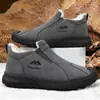 Zapatos de Algodón Nuevos de Invierno para Hombre Botines Cortos Cálidos con Más Terciopelo y Más Algodón Suela Gruesa Cómodos Botas de Nieve Protección contra el Frío Antideslizantes Botas de Algodón