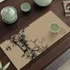 Porta-copos Estilo Chinês Absorvente Lama de Diatomáceas Tapete de Mesa Tapete de Chá Absorção de Água Secagem Rápida Dedicado para Copo Bule Bancada de Cozinha Tapete de Drenagem