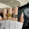 Anillo de Corazón de Mariposa con Pedrería Color Viento Usado Nuevo Diseño Pequeño de Nicho Versátil Abierto Ajustable para Mujer
